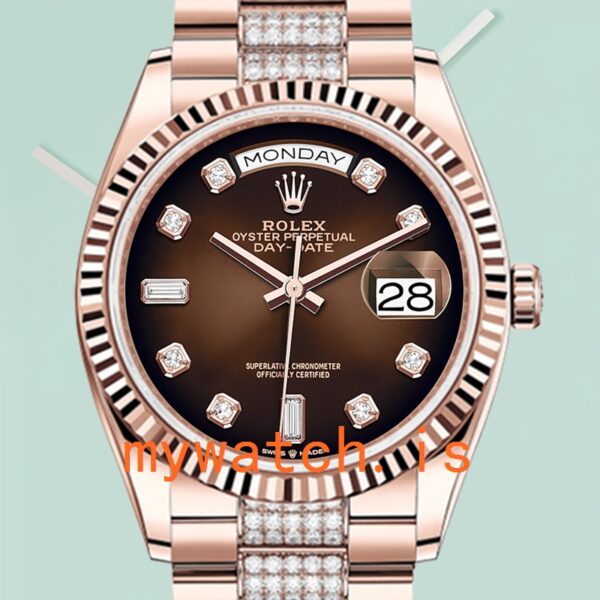 Rolex Day-Date 36mm Mens m128235-0038 Stainless Steel Brown Dial: A Timeless Masterpiece