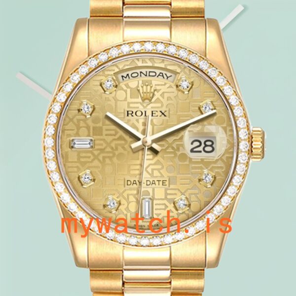 Rolex Day-Date M118348-0037 Mens 36mm Gold-tone Diamond Bezel: A Symbol of Luxury and Precision