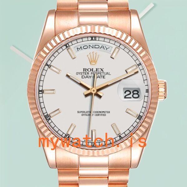Rolex Day-Date 118235 36mm Mens White Dial Rose Gold-tone: Genuine vs. Replica