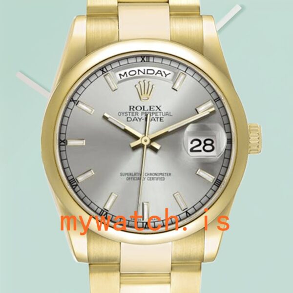 Rolex Day-Date 118208 Mens 36mm Gold-tone Stainless Steel: Authentic vs. Replica